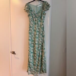 Astr Maisy Floral Flutter Sleeve Midi Dress